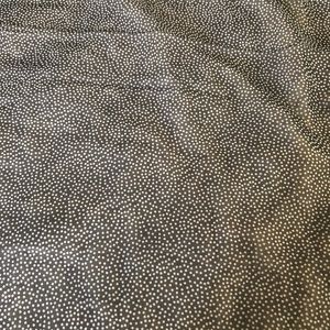 - - Crepe de chine navy and white polka dot fabric